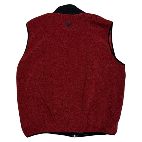 HELLY HANSEN VINTAGE 90s Fleece Red Outdoor Hiking Vest Mens Large - Picture 2 of 8